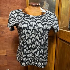 ST JOHN Y2K Cascade Sparkle Scoop Neck Blouse Size S Cocktail Top Glam Rock